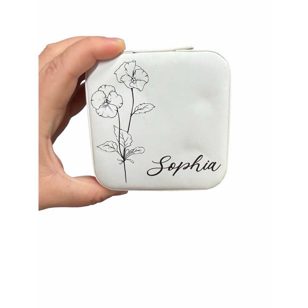 Personalized Travel "Sophia" Jewelry Organizer Case‎ Box